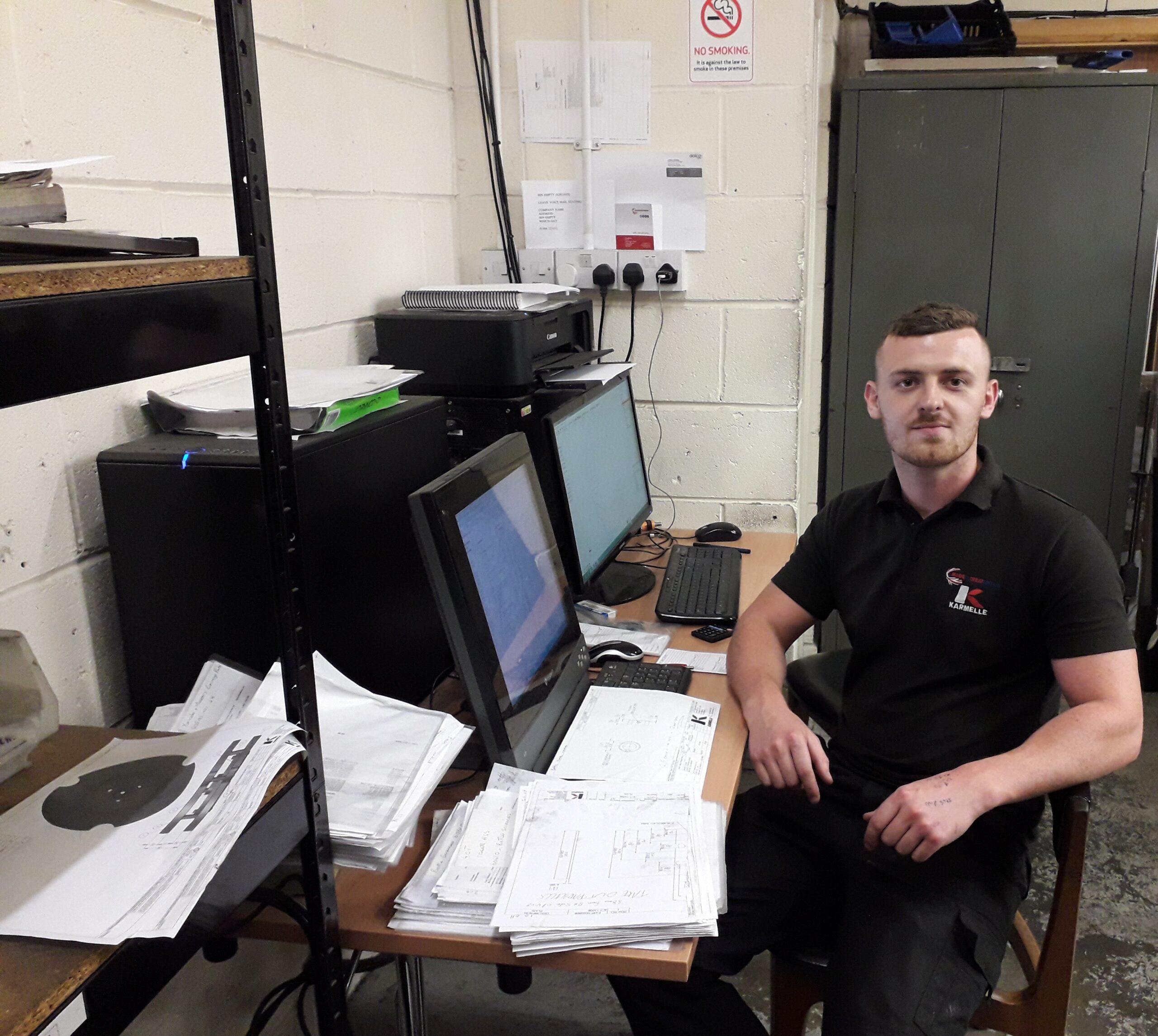 Jamie, Karmelle's machine shop manager